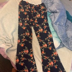 Floral flare pants